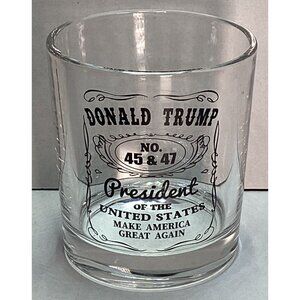 Donald Trump No. 45 & 47 President Of USA Glass Whiskey Glass 6 oz New